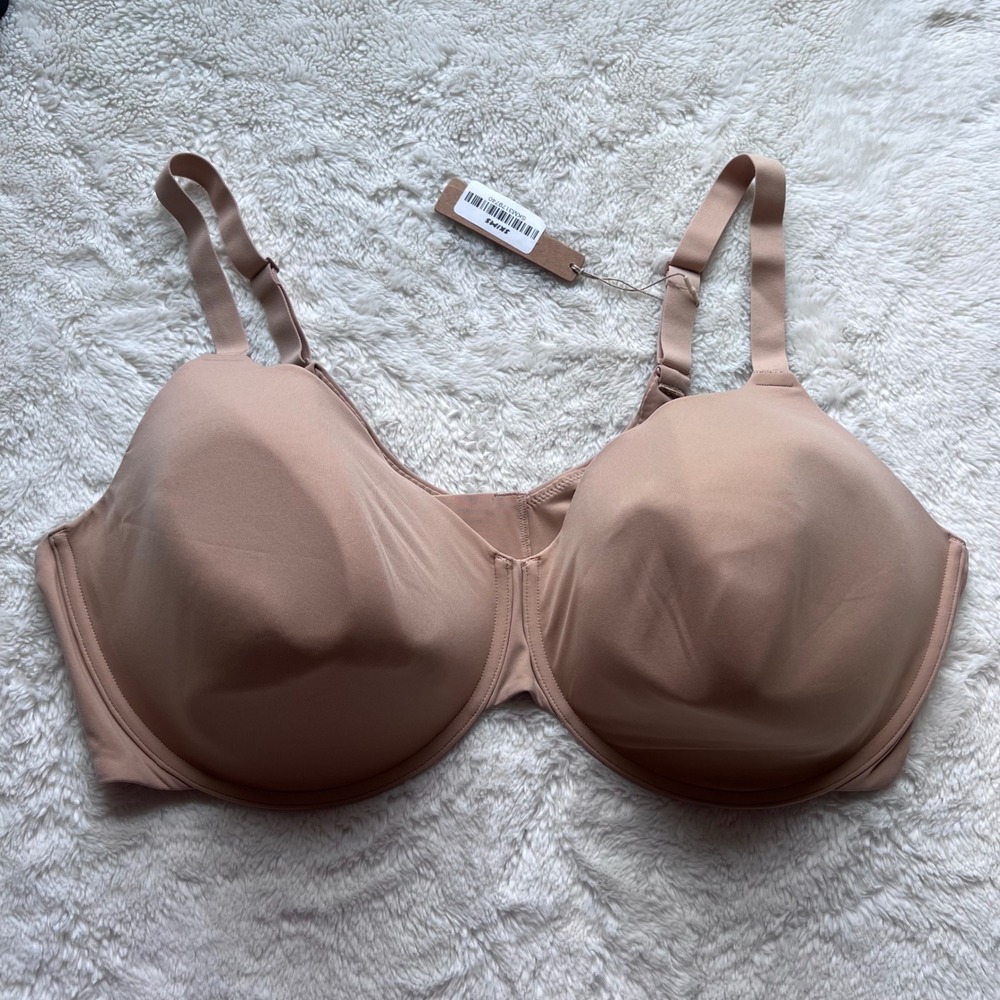 SKIMS Womens Fits Everybody T-Shirt Demi Bra Clay‎ Tan BR-UWR-2294 Size 46DD NEW